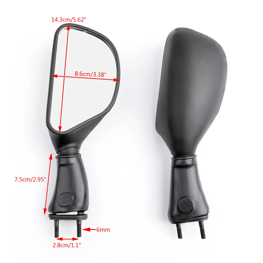 Mirrors for Kawasaki ZX6R ZX9R (1998–2003) Black