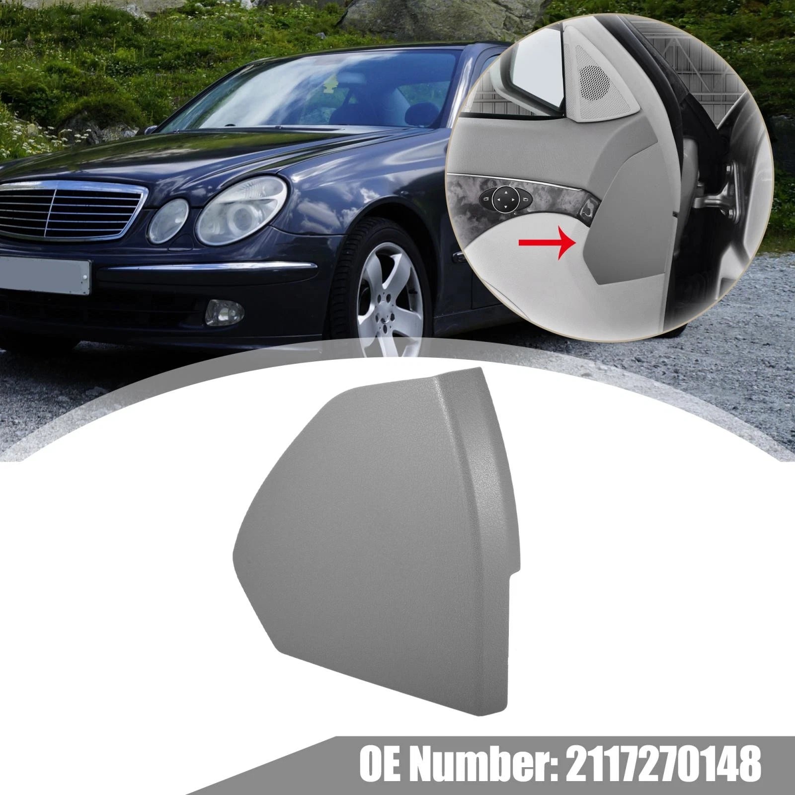 Front Left Door Cover Trim Panel Replacement for Mercedes Benz E-Class W211 (2003–2009)