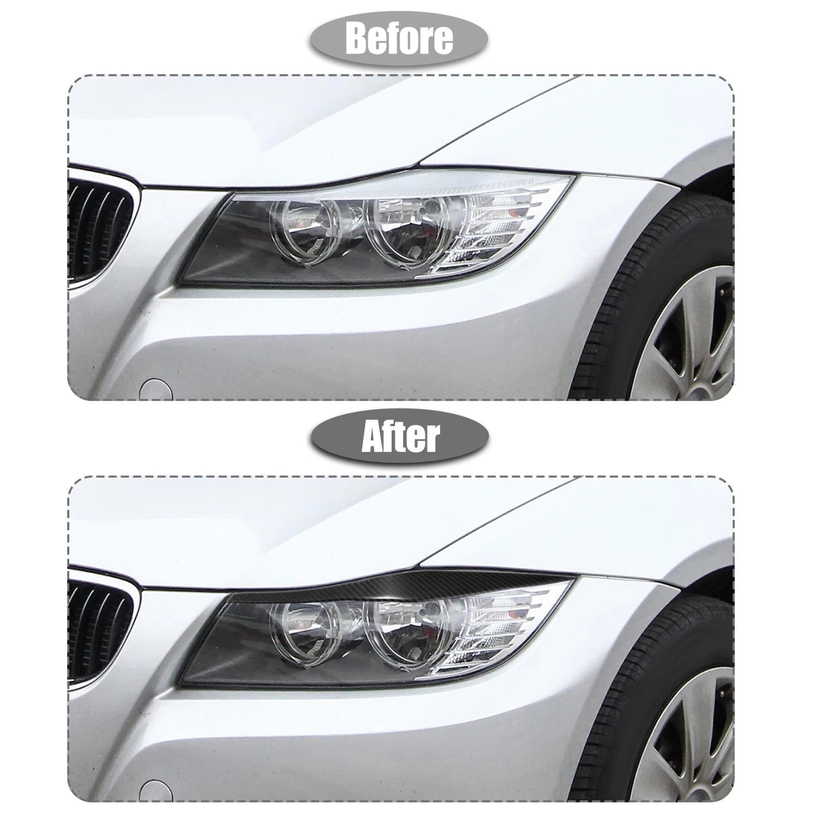 Headlight Eyelid Cover Sticker Pair for BMW 3 Series E90 (2005–2012)