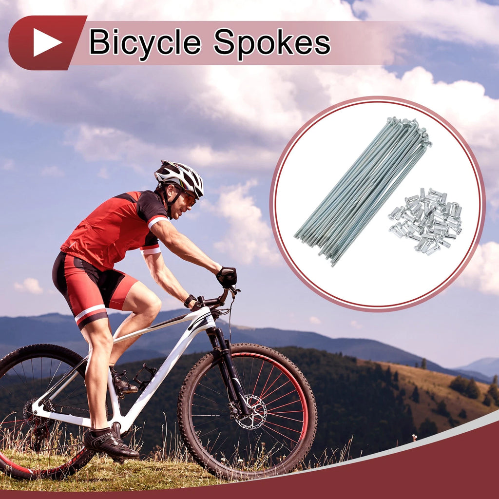 36 Set 145mm Bike Wheel Spokes 45 Steel Galvanized Silver for Universal