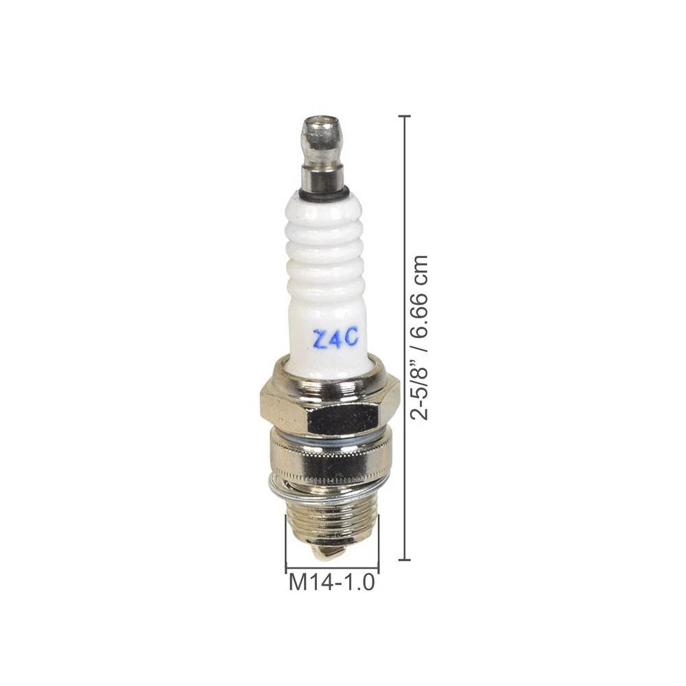 2Pcs Z4C Spark Plug for 49cc-80cc 2-Stroke Engine Moped Scooter