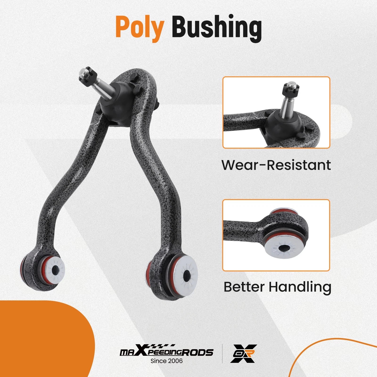 10pcs Front Control Arms Kit with PU Bushing for Chevy K2500 Suburban (1995–2000)