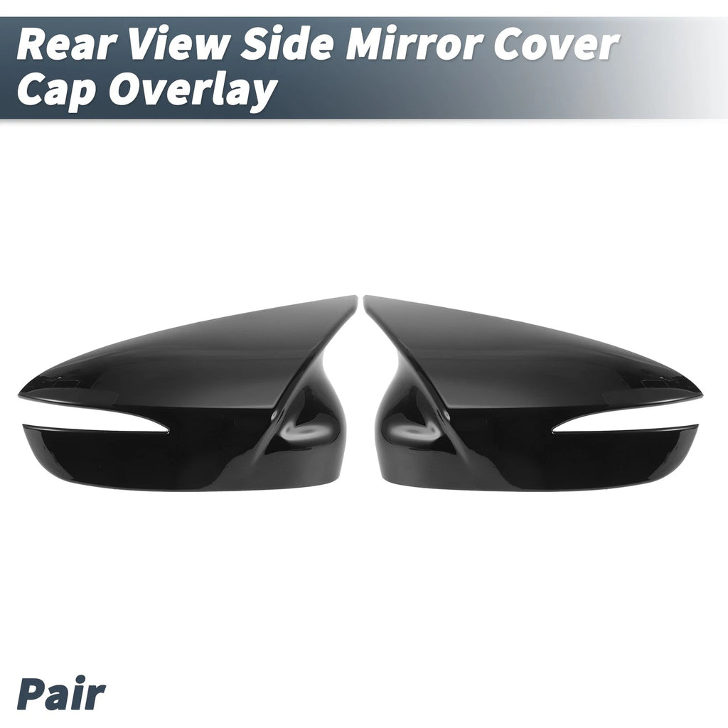 Pair Rearview Mirror Cover Overlay Gloss Black for Mazda CX-5 (2015–2016)