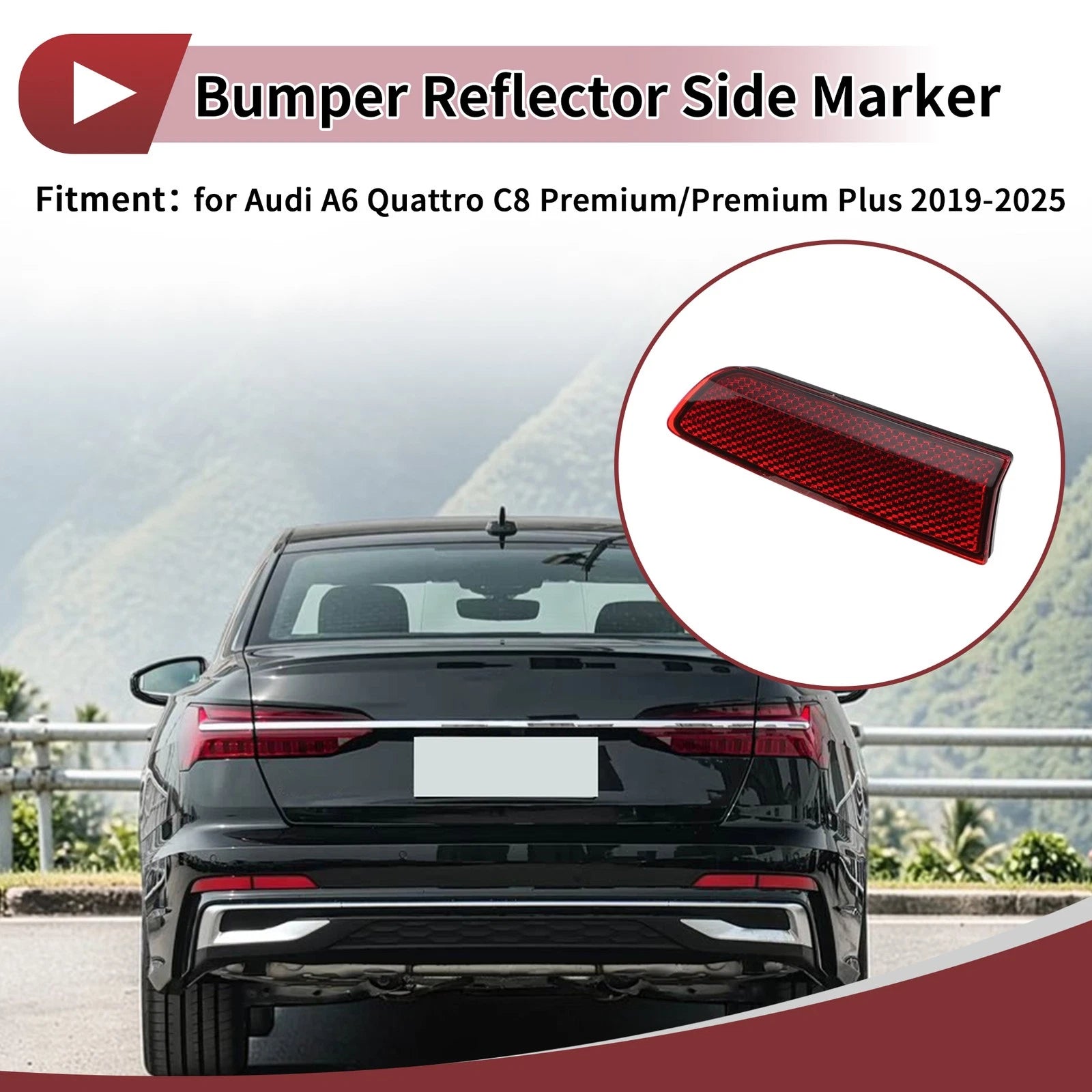 Rear Left Bumper Reflector for Audi A6 Quattro C8 (2019–2023)