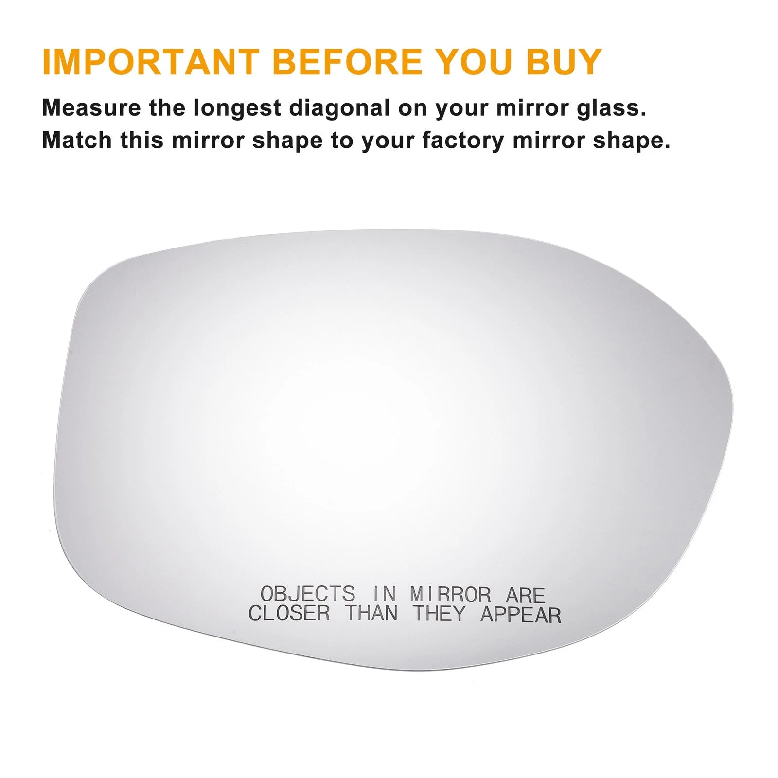 Right Side Mirror Glass with Back Heated for Honda Odyssey (2014–2017)