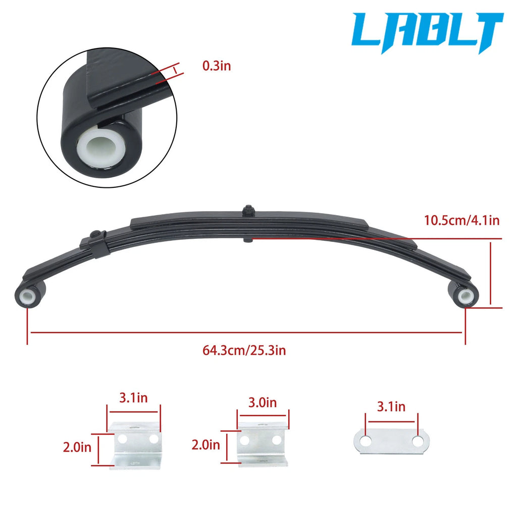 5K Trailer Axle Suspension Kit for 2500 lbs Leaf Spring & Hanger (LABLT)