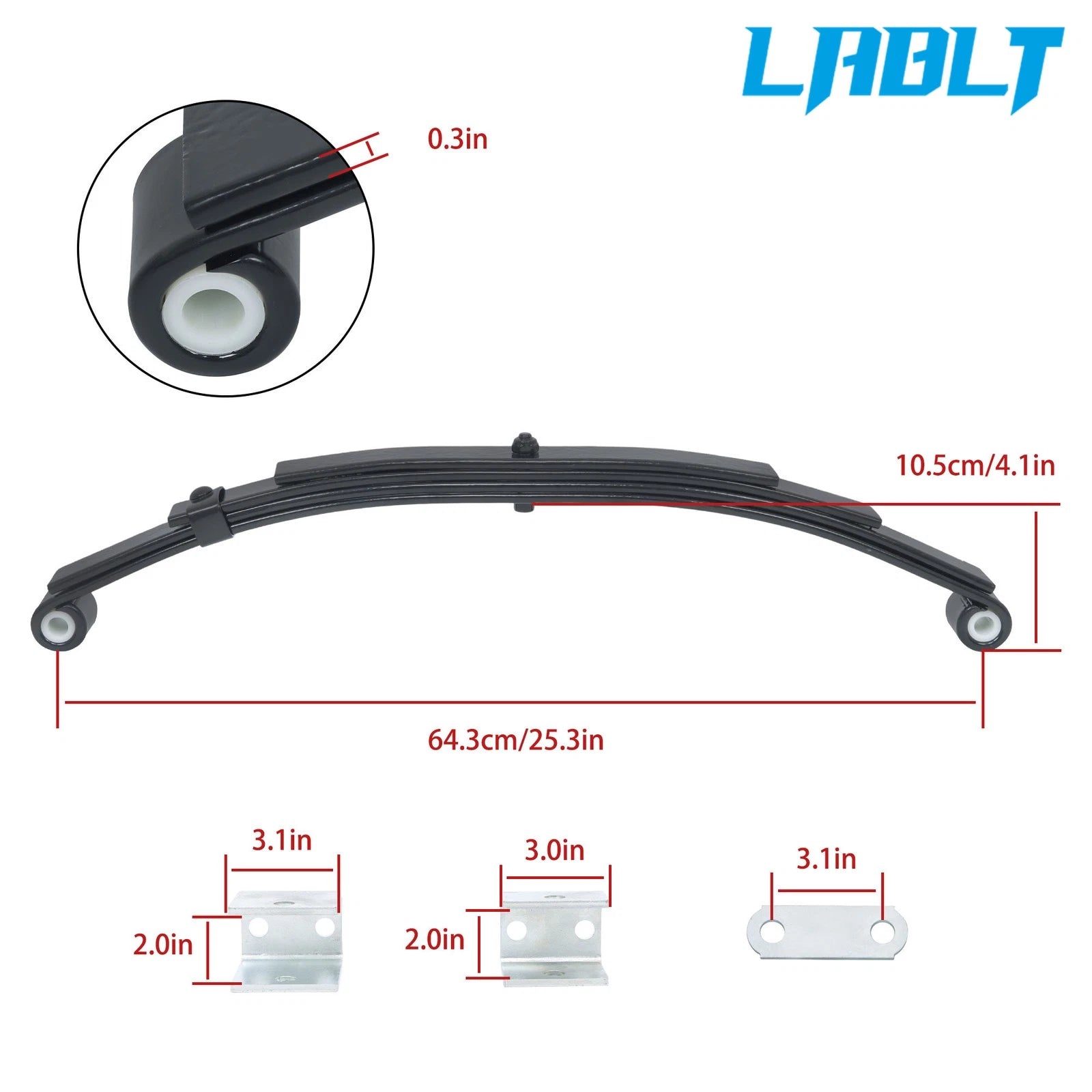 5K Trailer Axle Suspension Kit for 2500 lbs Leaf Spring & Hanger (LABLT)