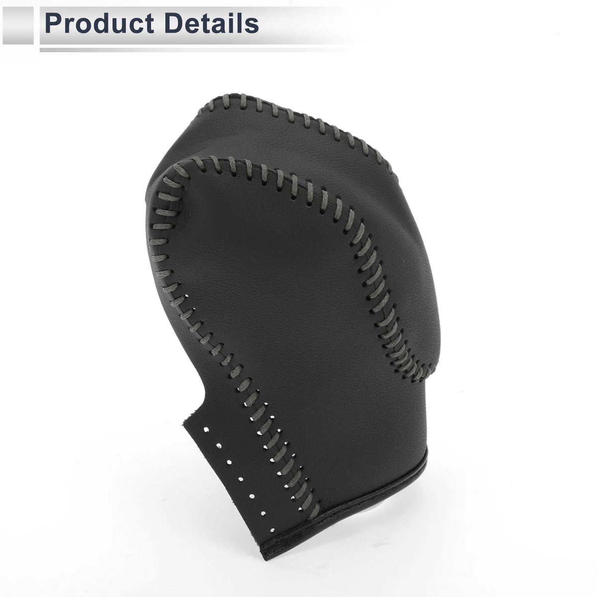 1 Pc Gear Shift Knob Cover for Ford Fusion (2013–2016) Black Grey Faux Leather