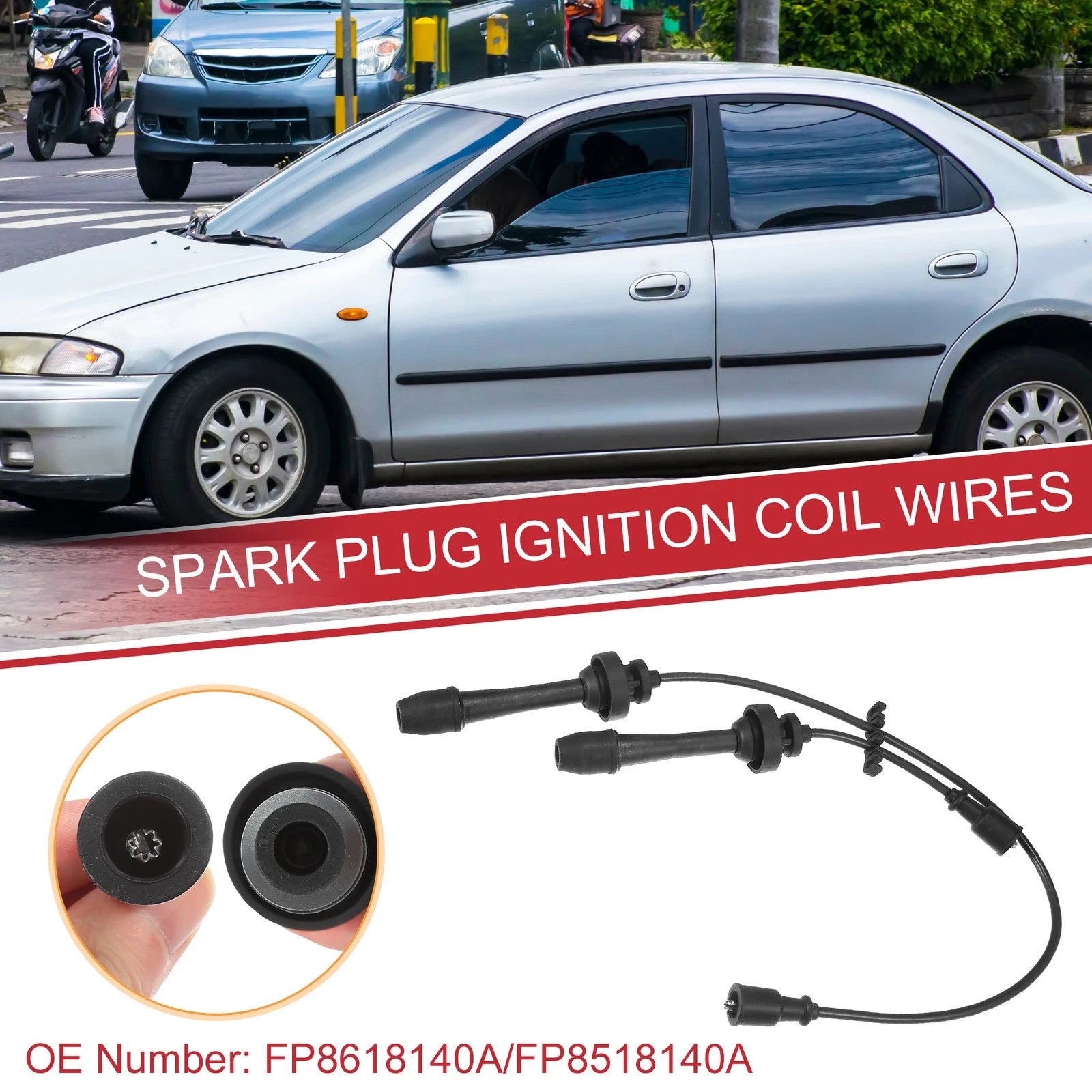 Spark Plug Wire Set Ignition Coil Cable for Mazda 2.0L L4 (2001–2003)