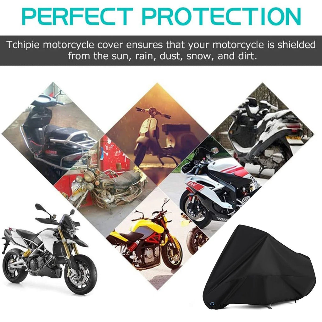 Motorcycle Cover XL for Universal Fit (97×41×49 in) Waterproof UV Protector