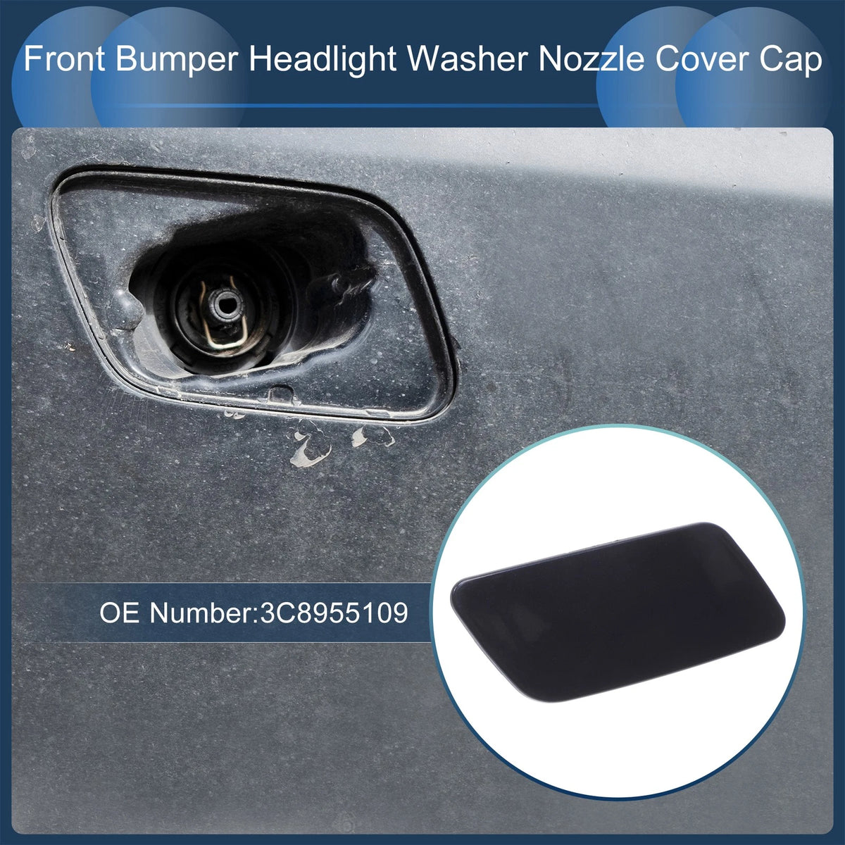 Front Left Washer Nozzle Cover Cap for Volkswagen Passat CC (2008–2012)