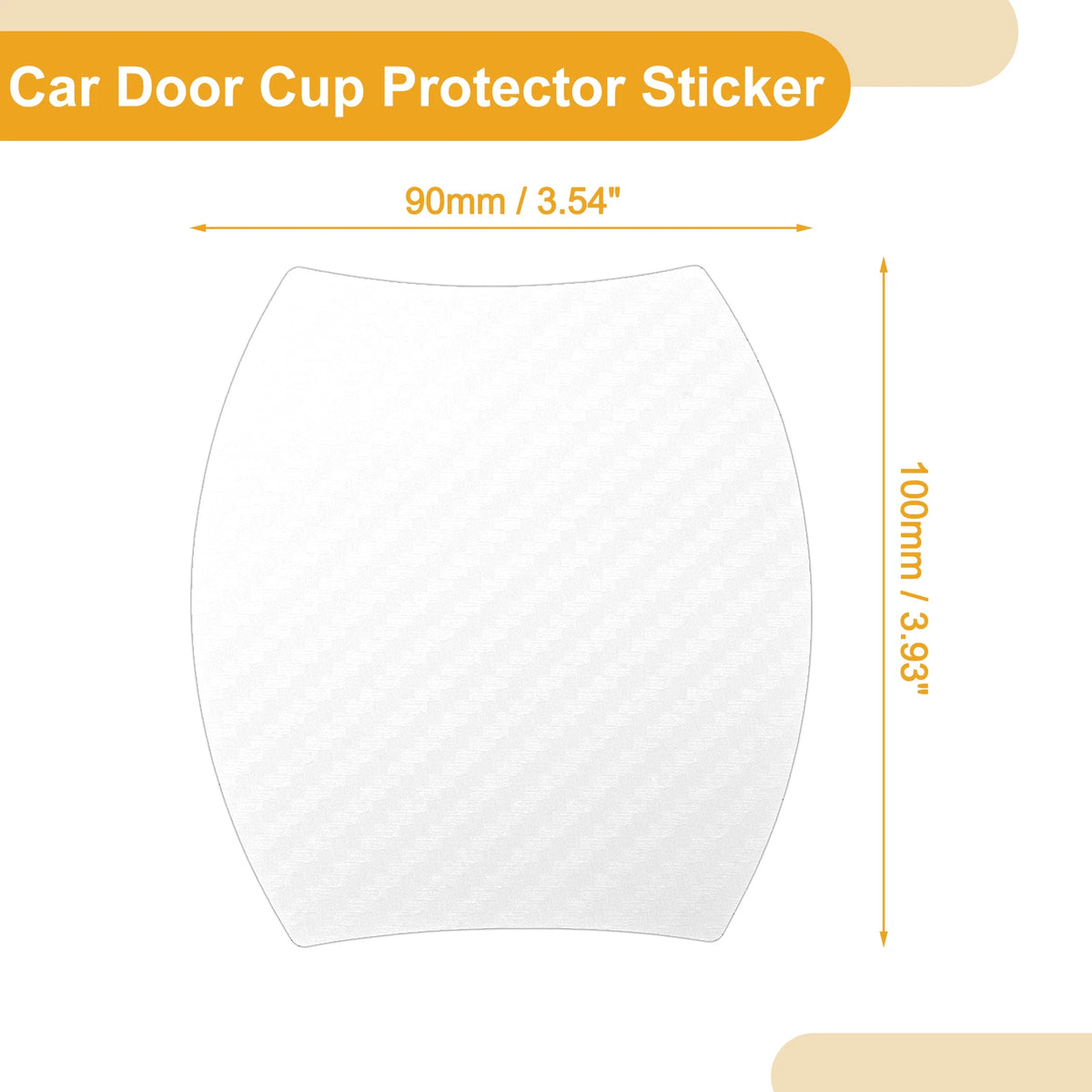 3D Car Door Cup Protector Sticker for Universal Fit (90x100mm) - Carbon Fiber White