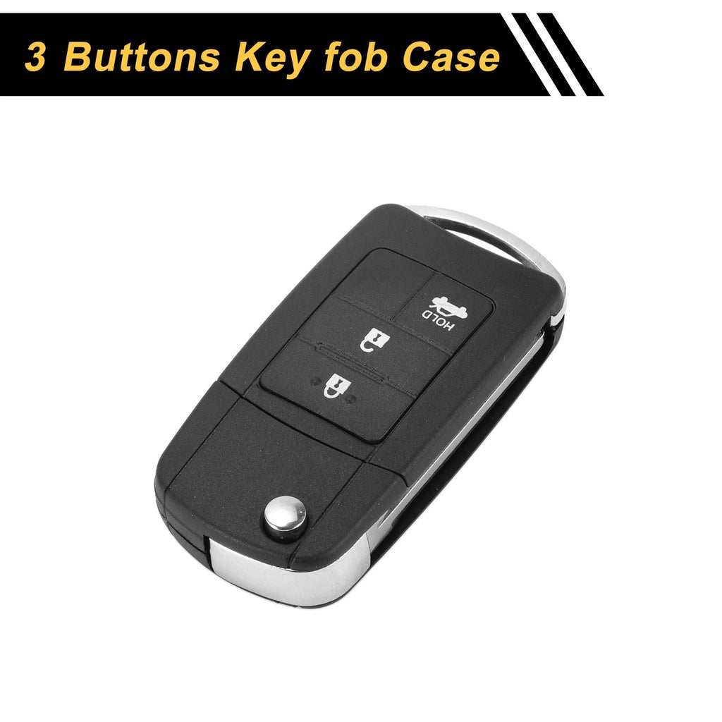 3 Button Key Fob Shell Case Replacement for Toyota RAV4 (2013–2015) Black