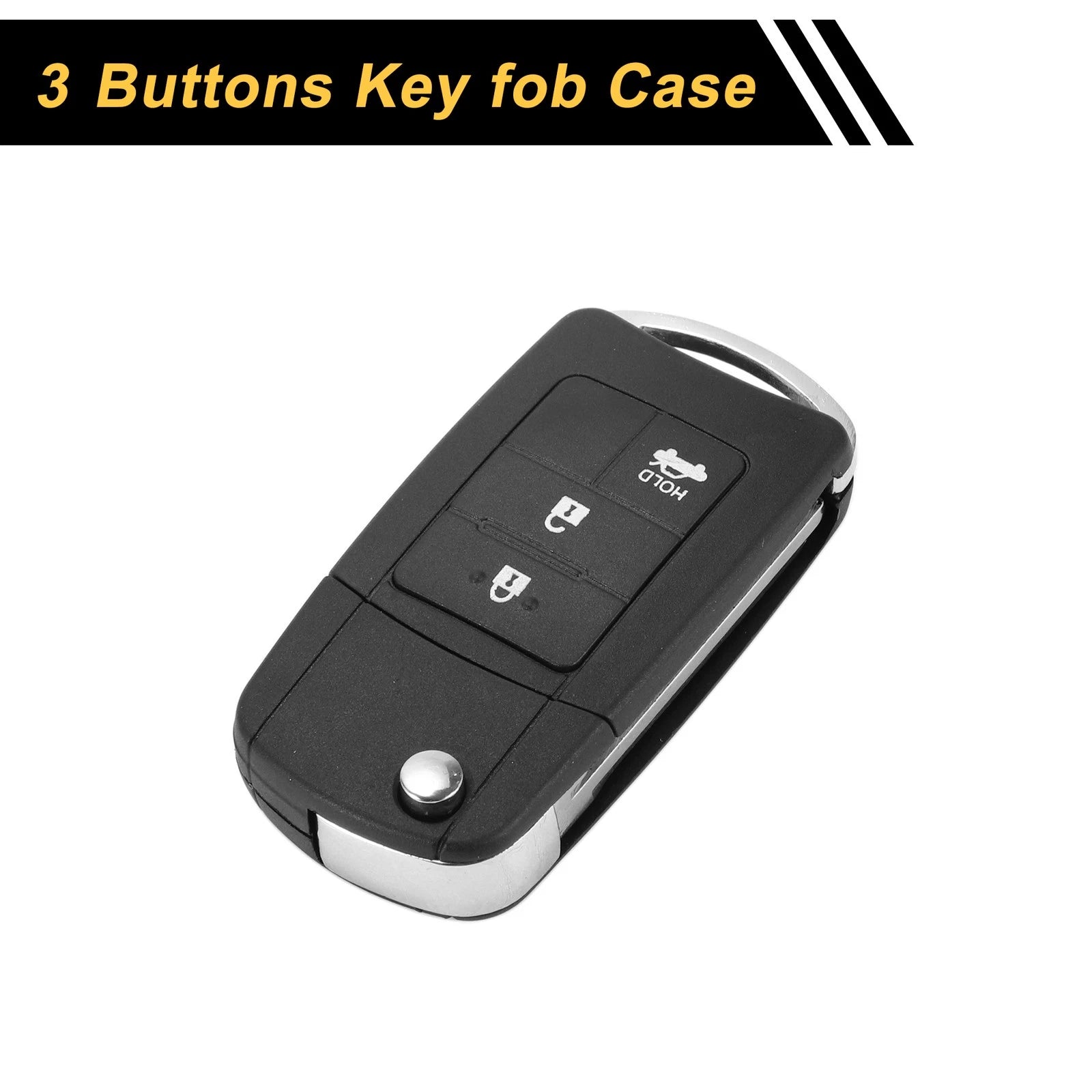 3 Button Key Fob Shell Case Replacement for Toyota RAV4 (2013–2015) Black