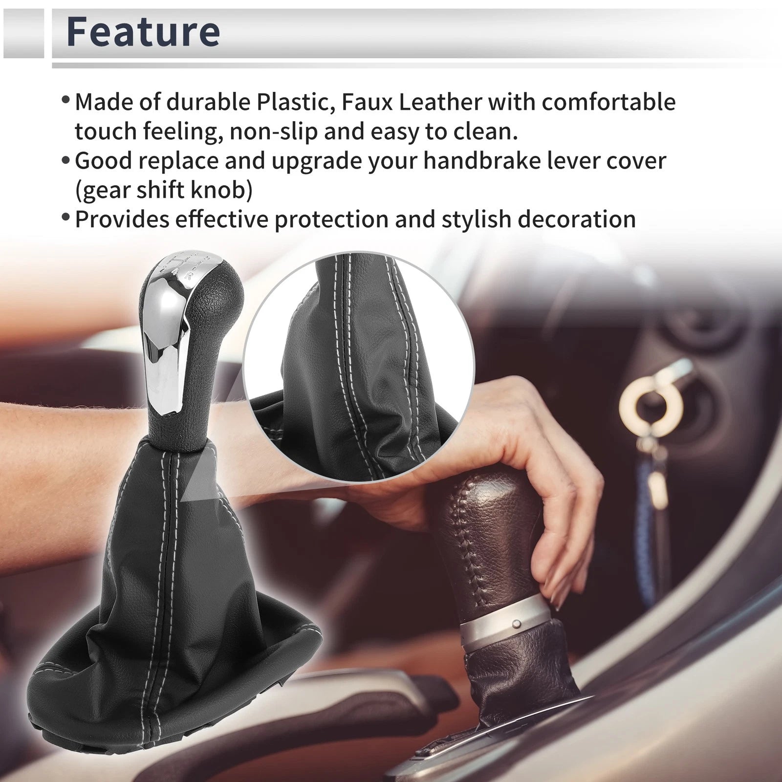 Gear Shifter Knob with Cover Replacement for Chevrolet Spark (2011–2015)