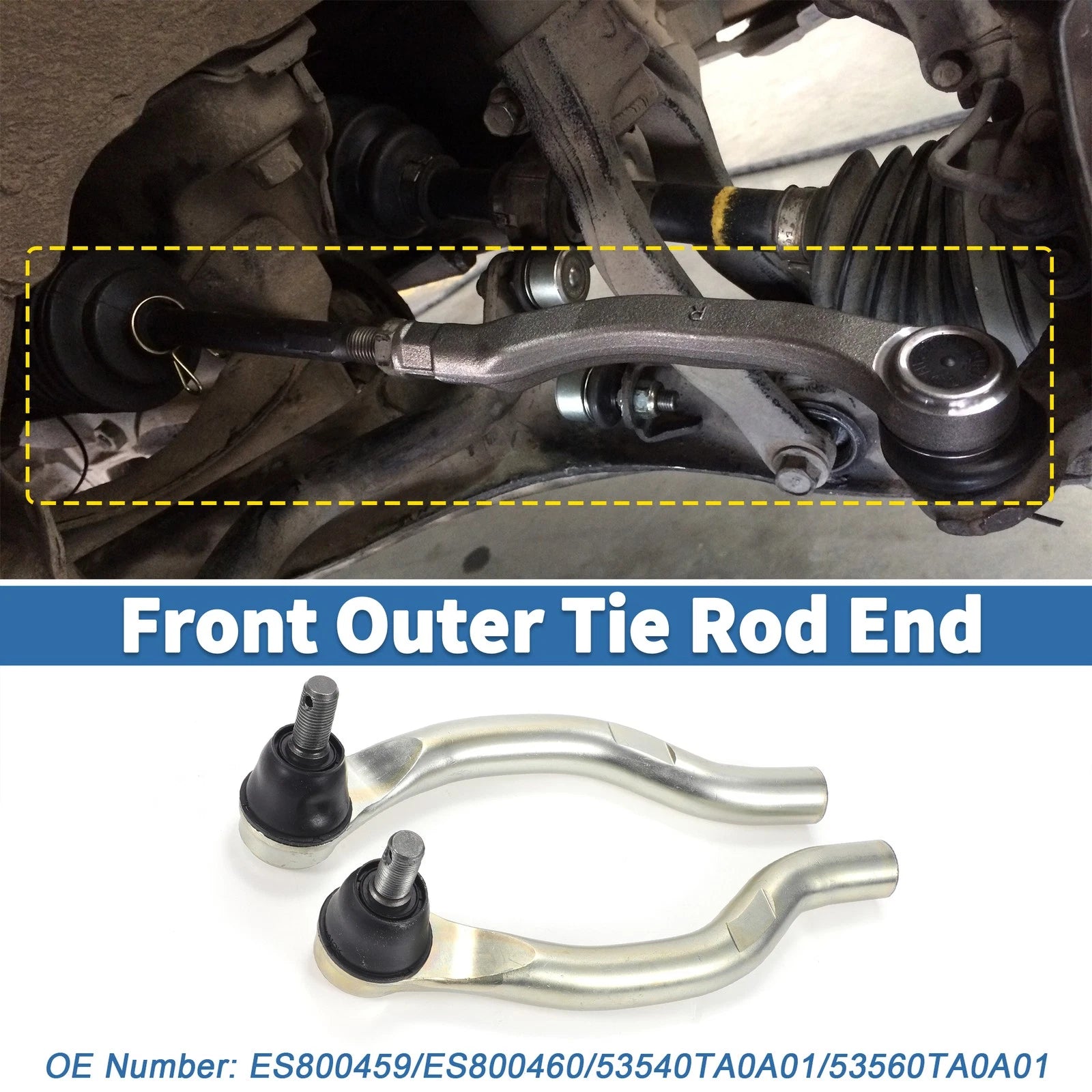 2pcs Front Outer Tie Rod Ends for Acura TSX (2009–2014)