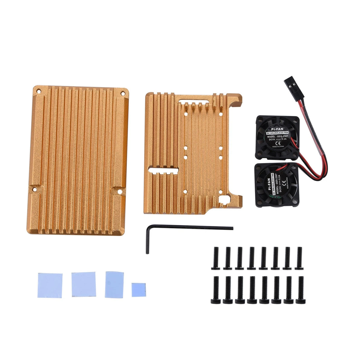 Metal Armor Case Shell with Dual Fan Heatsink for Raspberry Pi 4 Model B (2019–2023)