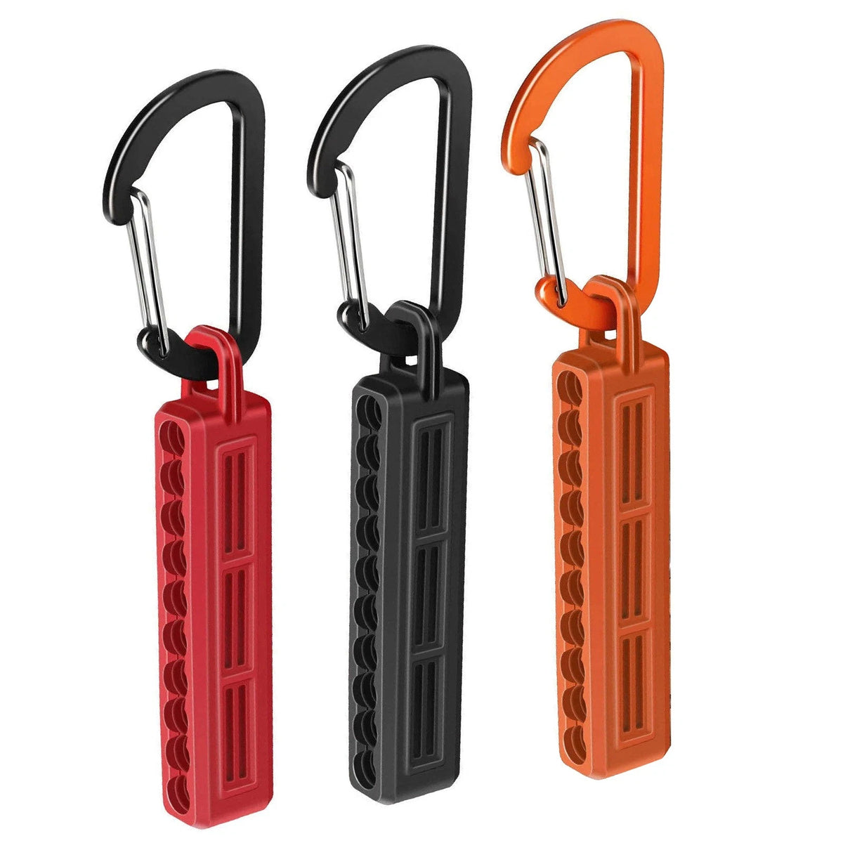 3X Bit Holder Storage Rail with Carabiner Clip for Screwdrivers