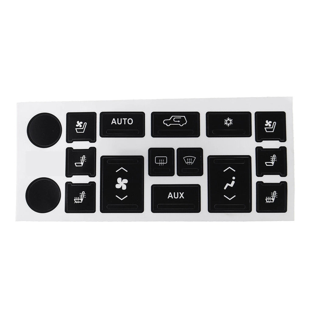 A/C Climate Control Button Repair Decals for Cadillac Escalade (2007–2014) Matte Black