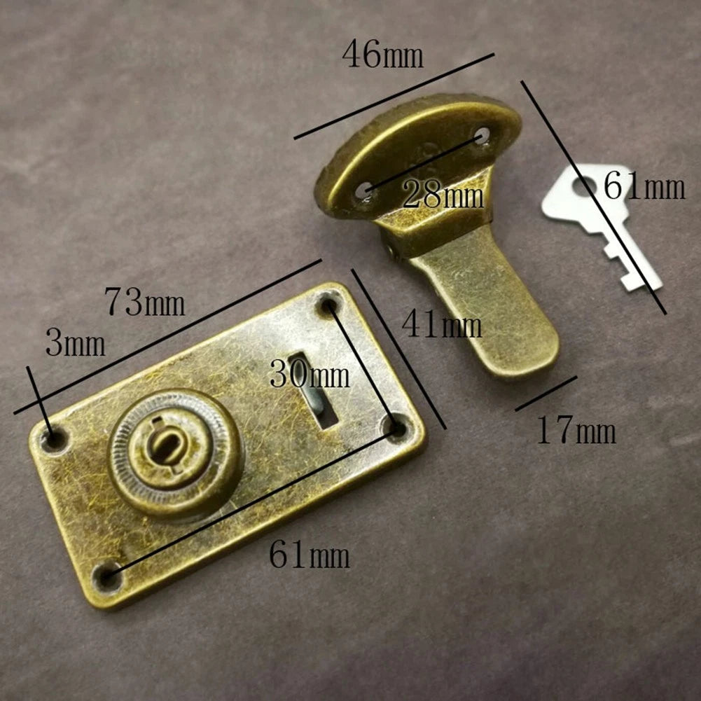 Antique-Style Sliding Lock for Suitcase Travel Case Trunk Storage Box