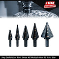 5-Piece Step Drill Bit Set Black Oxide M2 (1/8" - 1-3/8")