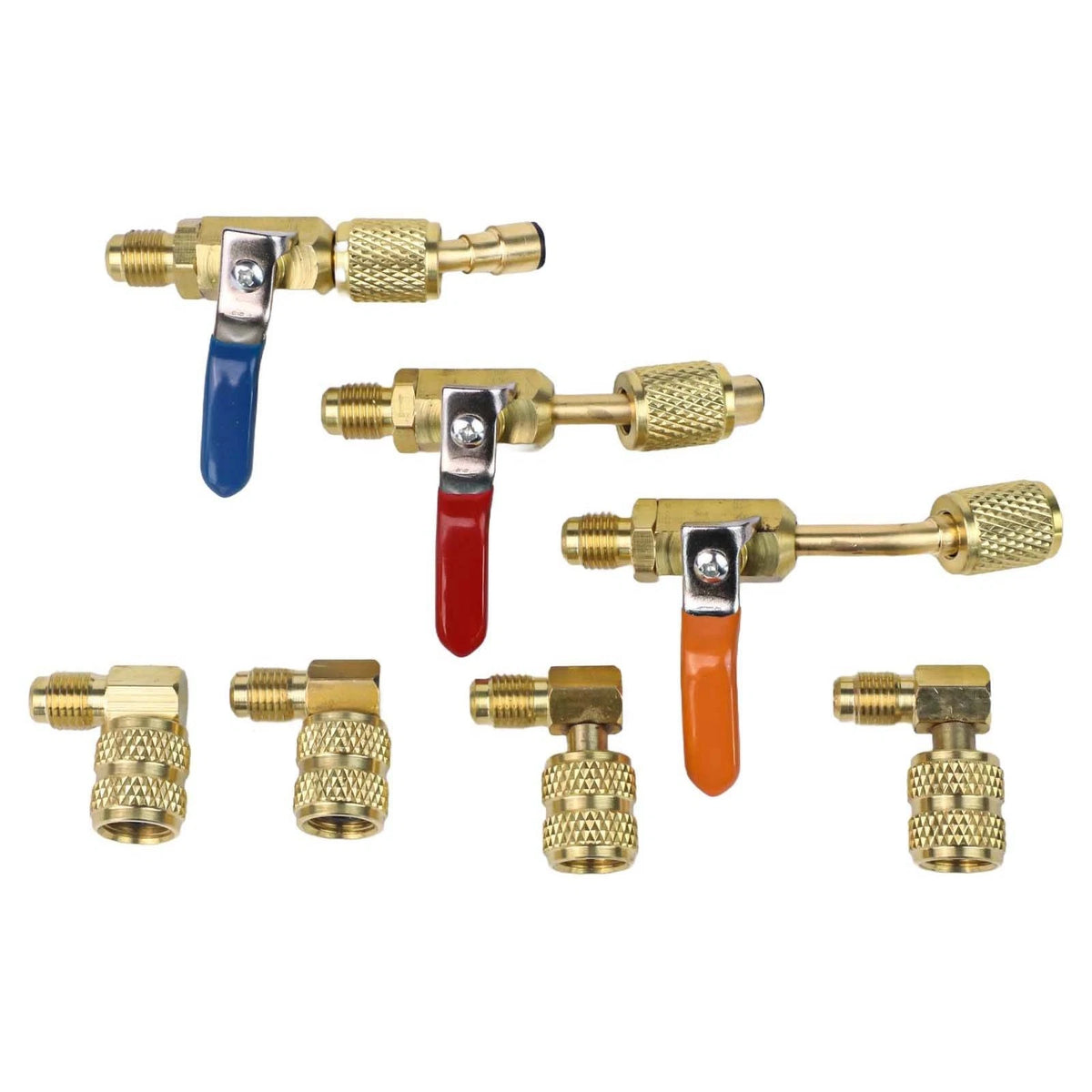 7 Pcs Air Conditioning Compact Ball Valve Set for R134A R410A