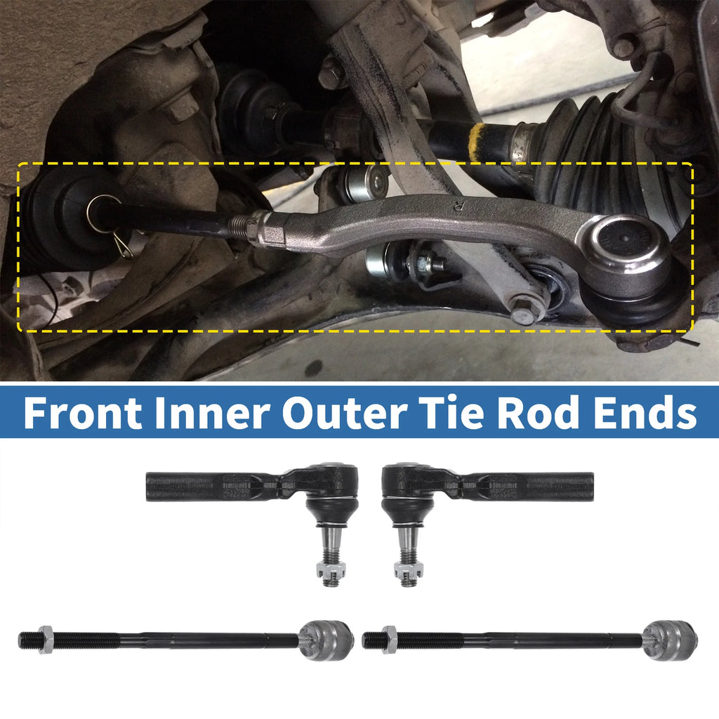2X Front Outer Tie Rod End Links Kit for GMC Savana 1500 (2003–2014)