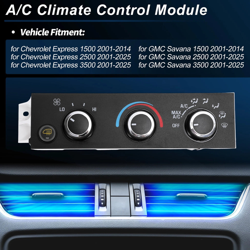 A/C Heater Climate Control Switch Module Panel for Chevrolet Express (2003–2016)