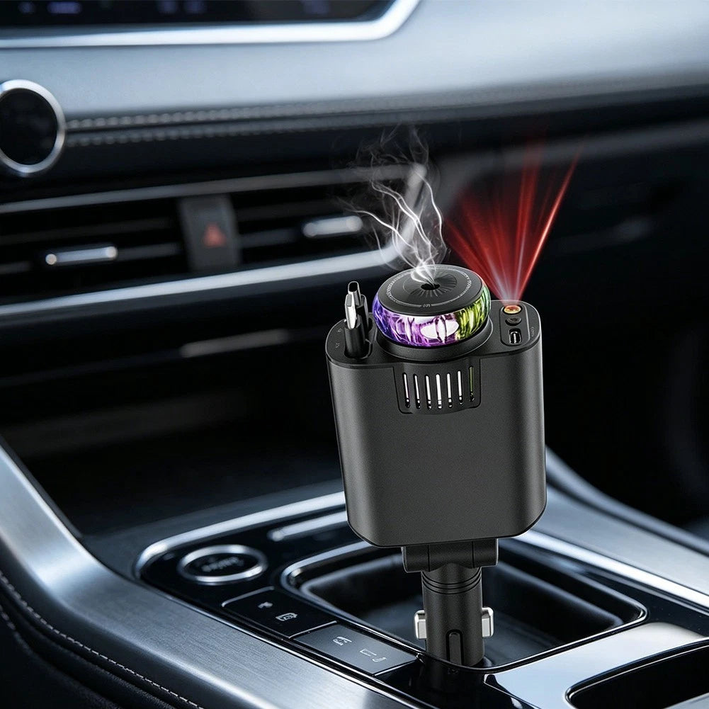 45W Fast Charge Car Charger with Aroma Diffuser and Starry Light Projection