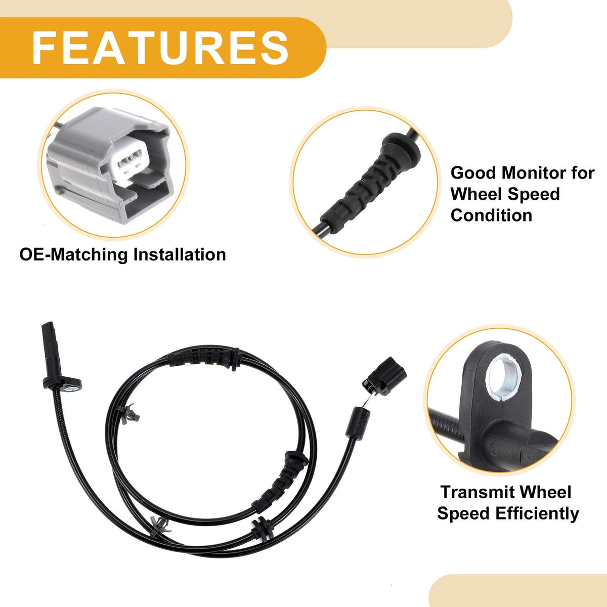 ABS Wheel Speed Sensor No. 47901JX00A for Nissan NV200 (2010–2013) Rear Left