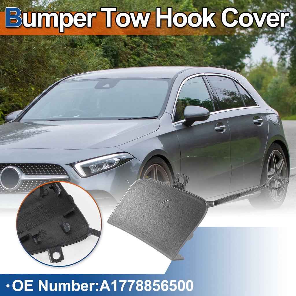 Tow Hook Cover Front Car Bumper Replacement for Mercedes-Benz A Class (2019–2022)