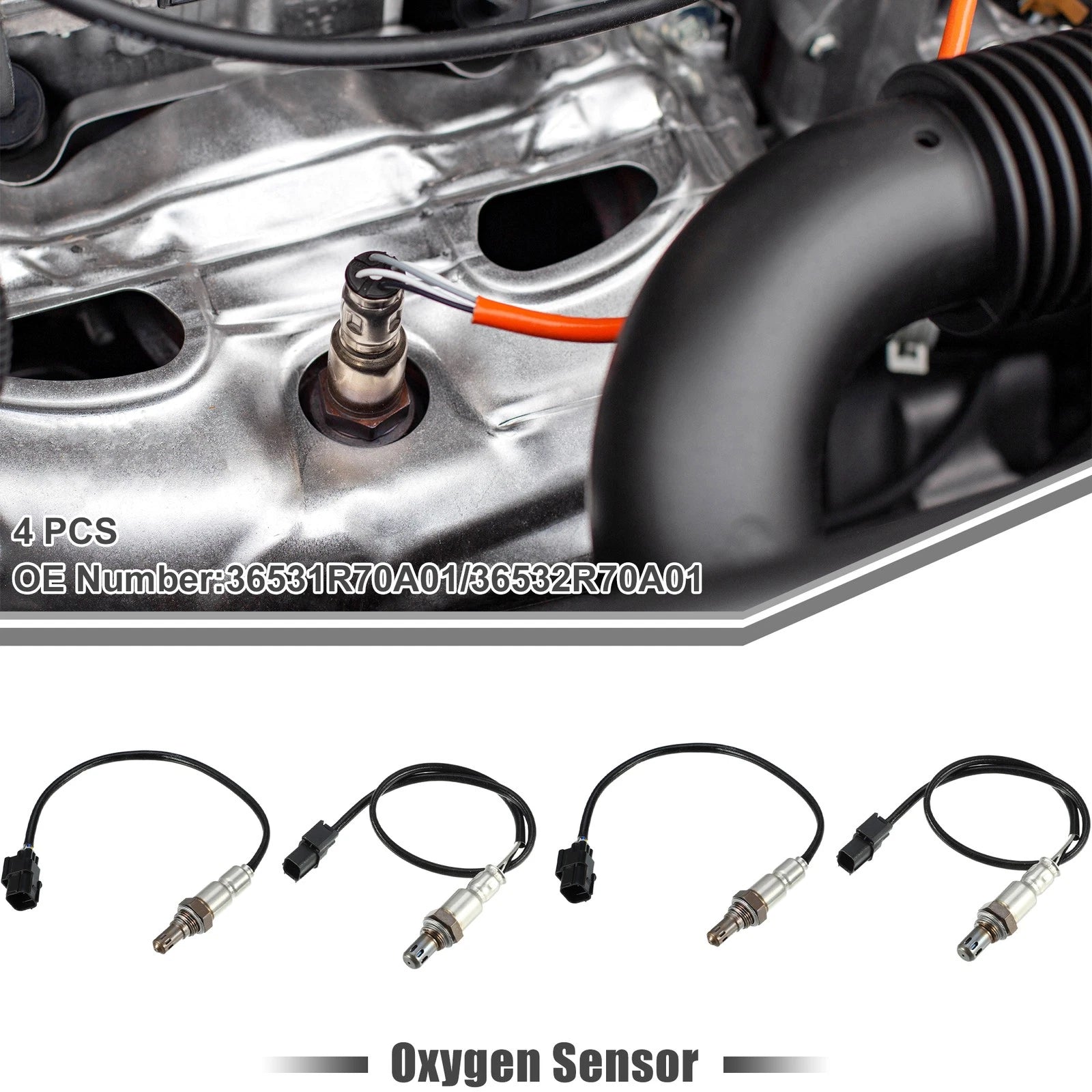 4 Pcs Oxygen Sensor Kit Upstream Downstream for Honda Odyssey (2011–2013)