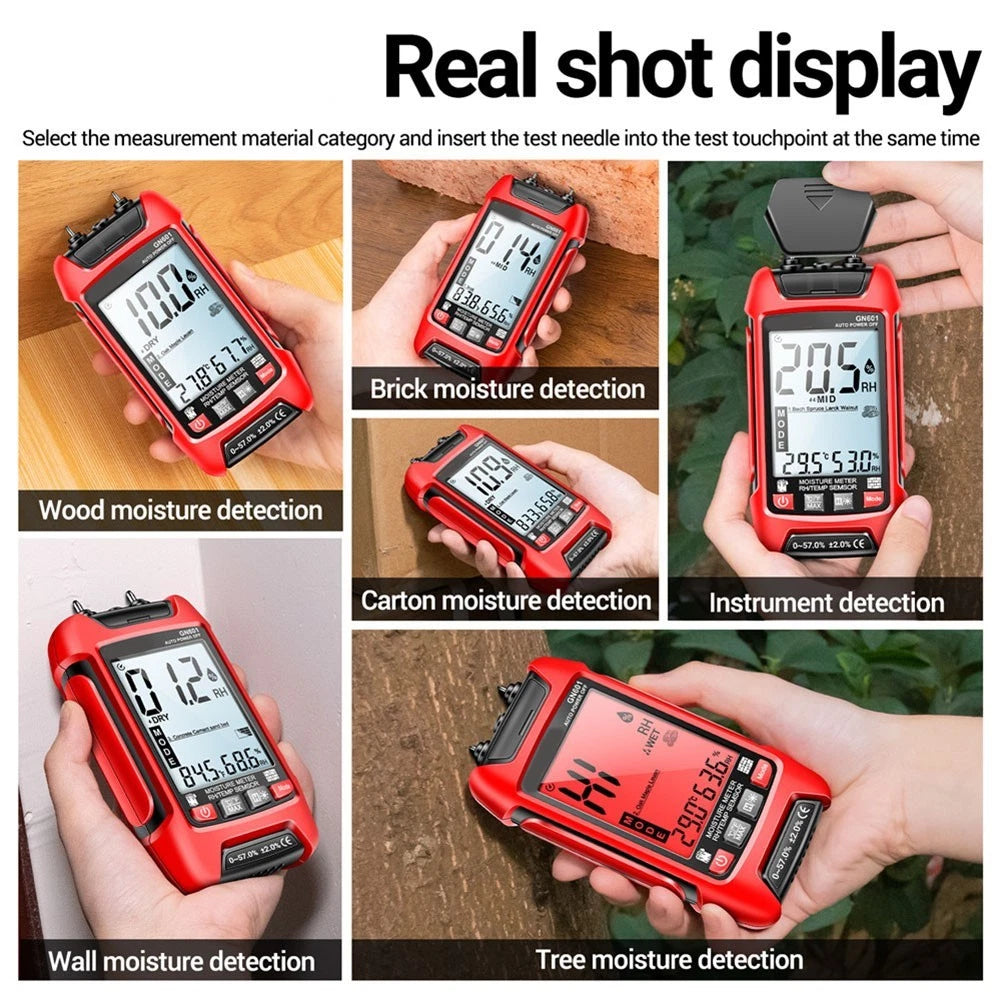 Wood Moisture Content Tester with Auto Shutdown and High Precision Sensor
