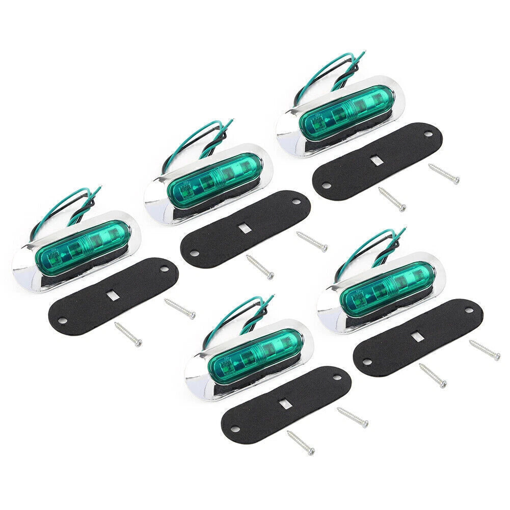 5pcs LED Side Clearance Marker Lights for Truck Trailer Pickup (12V 24V)