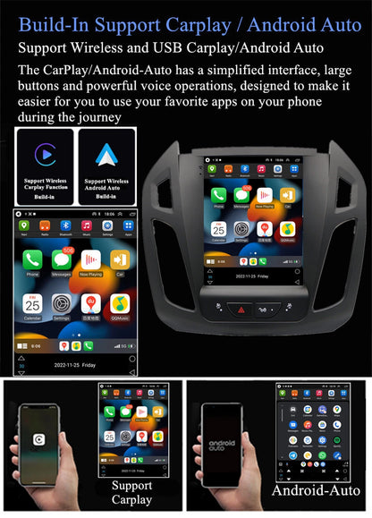 9.7'' Vertical Android 14 Carplay Stereo for Ford Tourneo