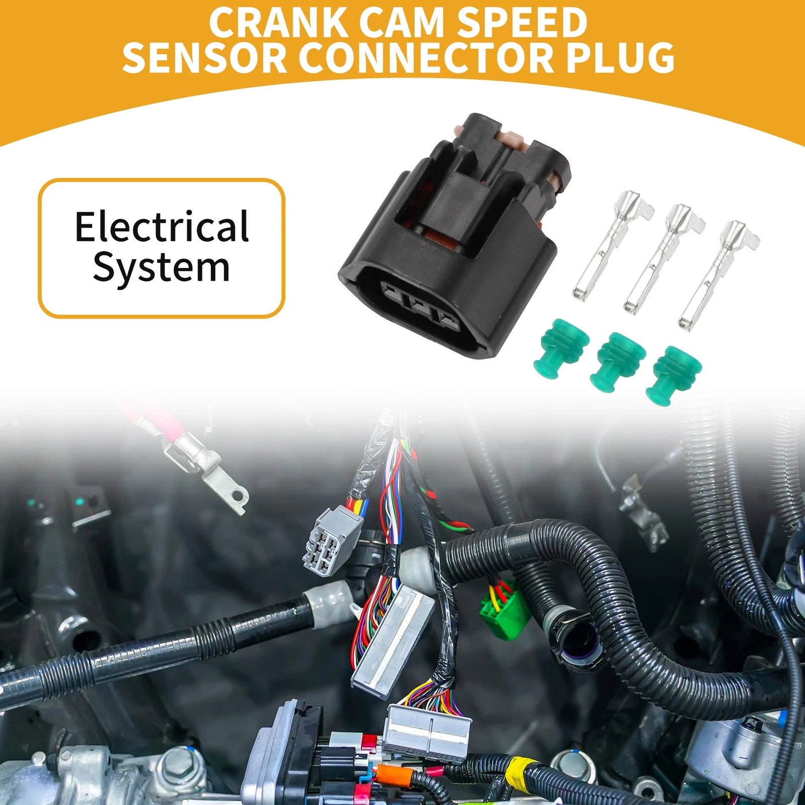 Crank Cam Speed Sensor Connector Plug 3 Pin for Mitsubishi Evo (2001–2006)
