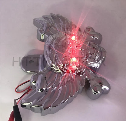Chrome Skull Horn Cover with Red Light Bulb for Harley V-Rod (1992–2020)