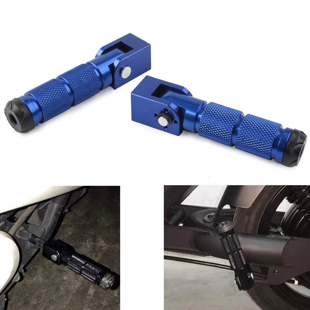 2X 8mm Folding Footpegs for Motorcycle Universal