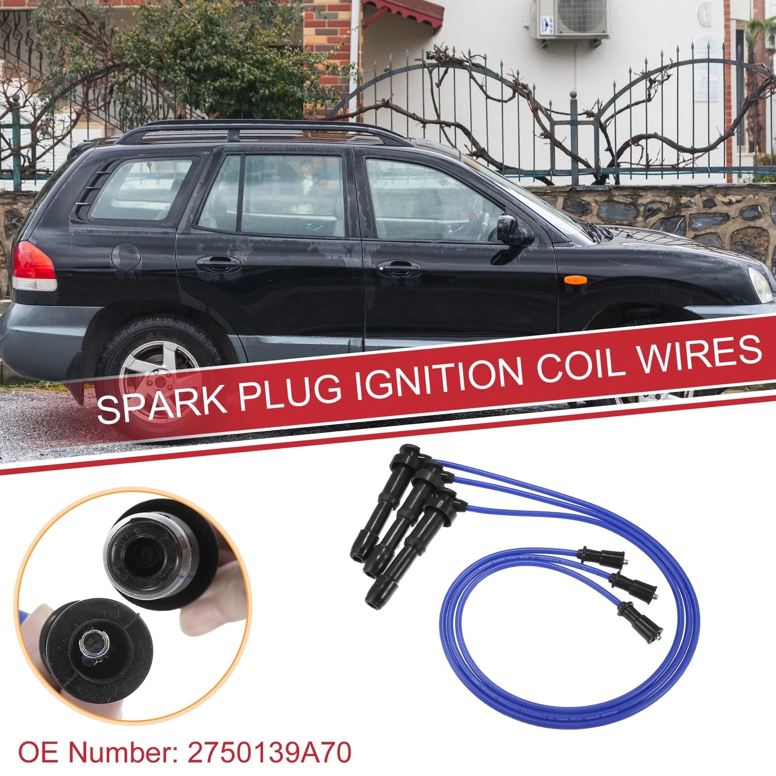 Spark Plug Wire Ignition Coil Cable Replacement for Hyundai Santa Fe (2003–2006)