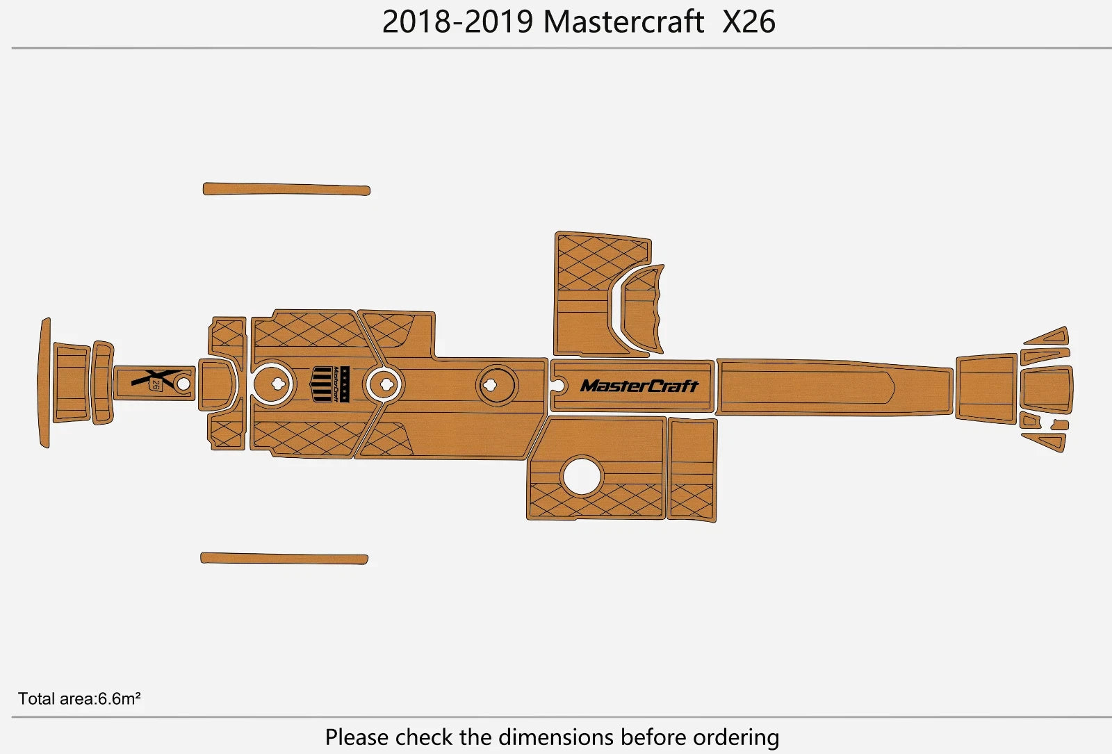 EVA Pads for Mastercraft X26 (2018–2019) Teak Flooring Mat