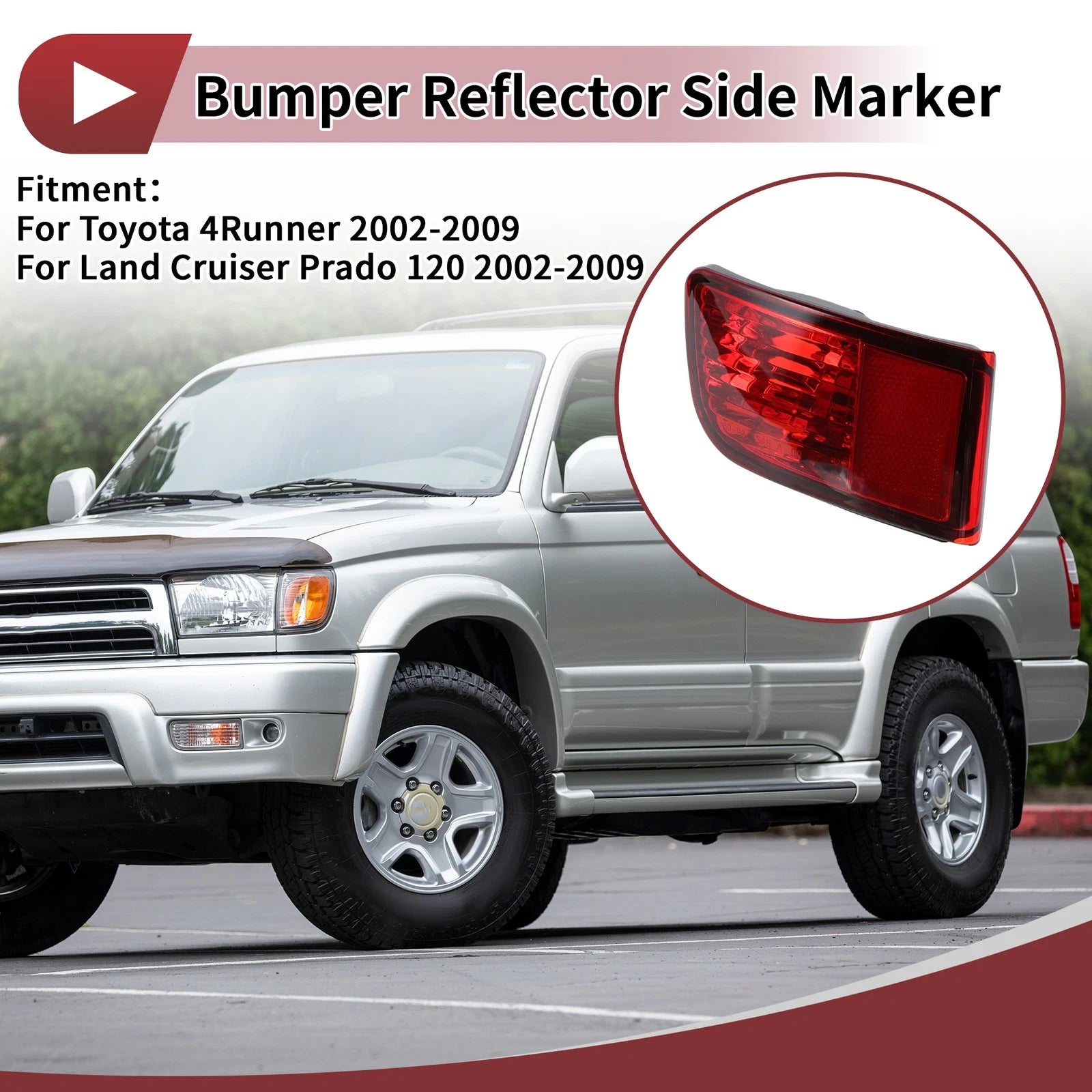 Rear Left Side Bumper Reflector for Toyota 4Runner (2010–2023)