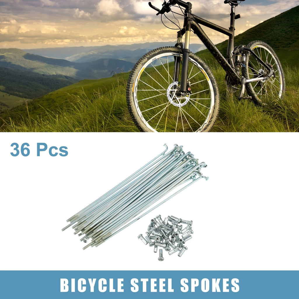 14G J Bend Bicycle Steel Spokes Set with Nipples for 115mm Wheels (36)