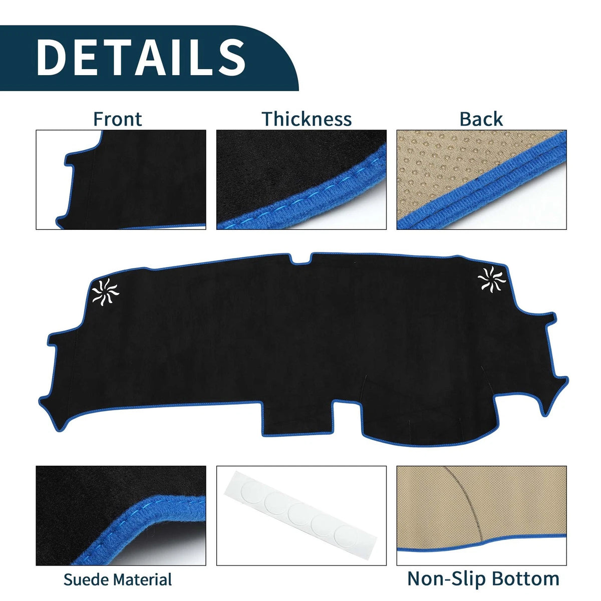 Dashboard Cover Mat for Honda Stepwgn Air Spada (2022–2023) Black Blue