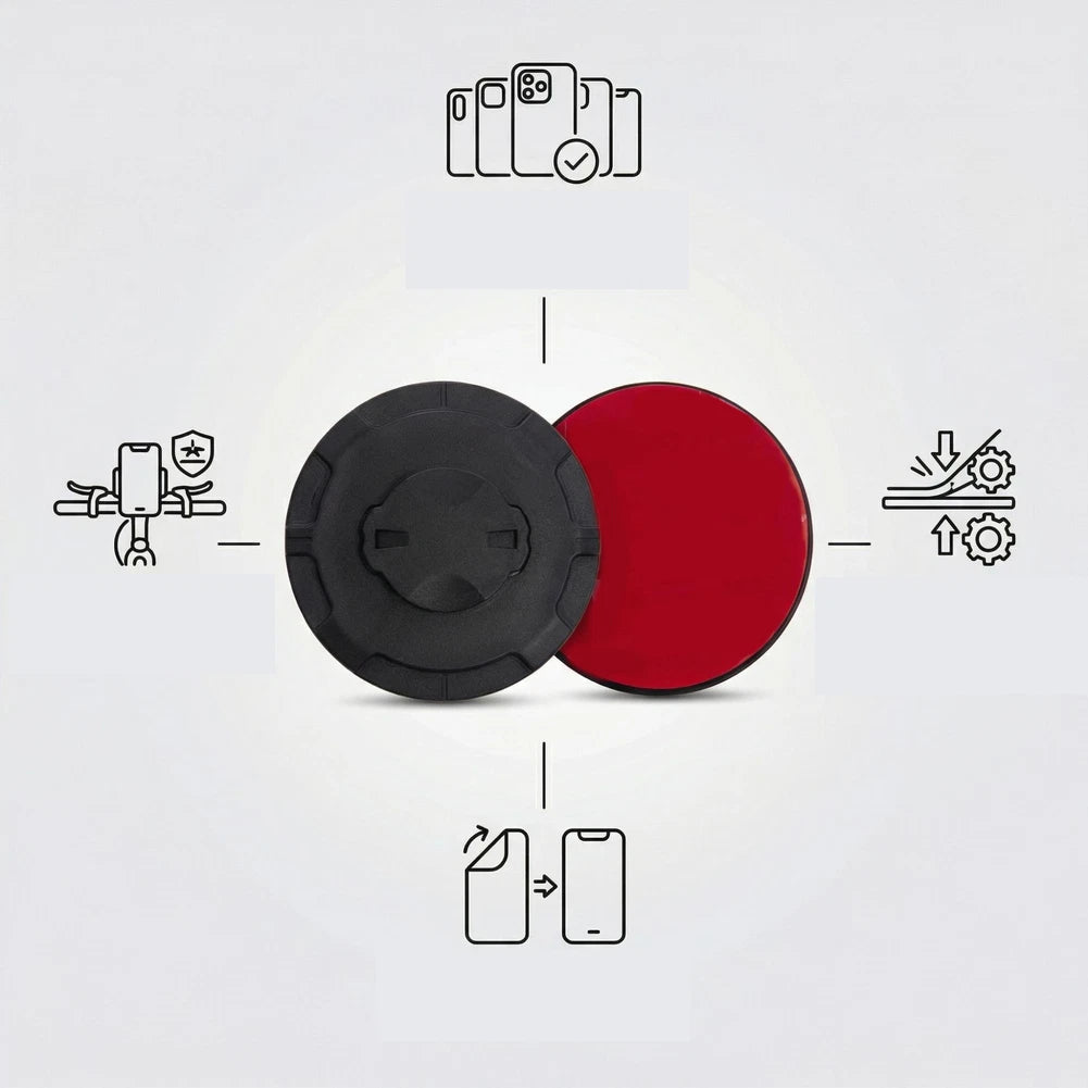 Bike Computer Mount for Phones (55mm) - ABS Bracket Black Red