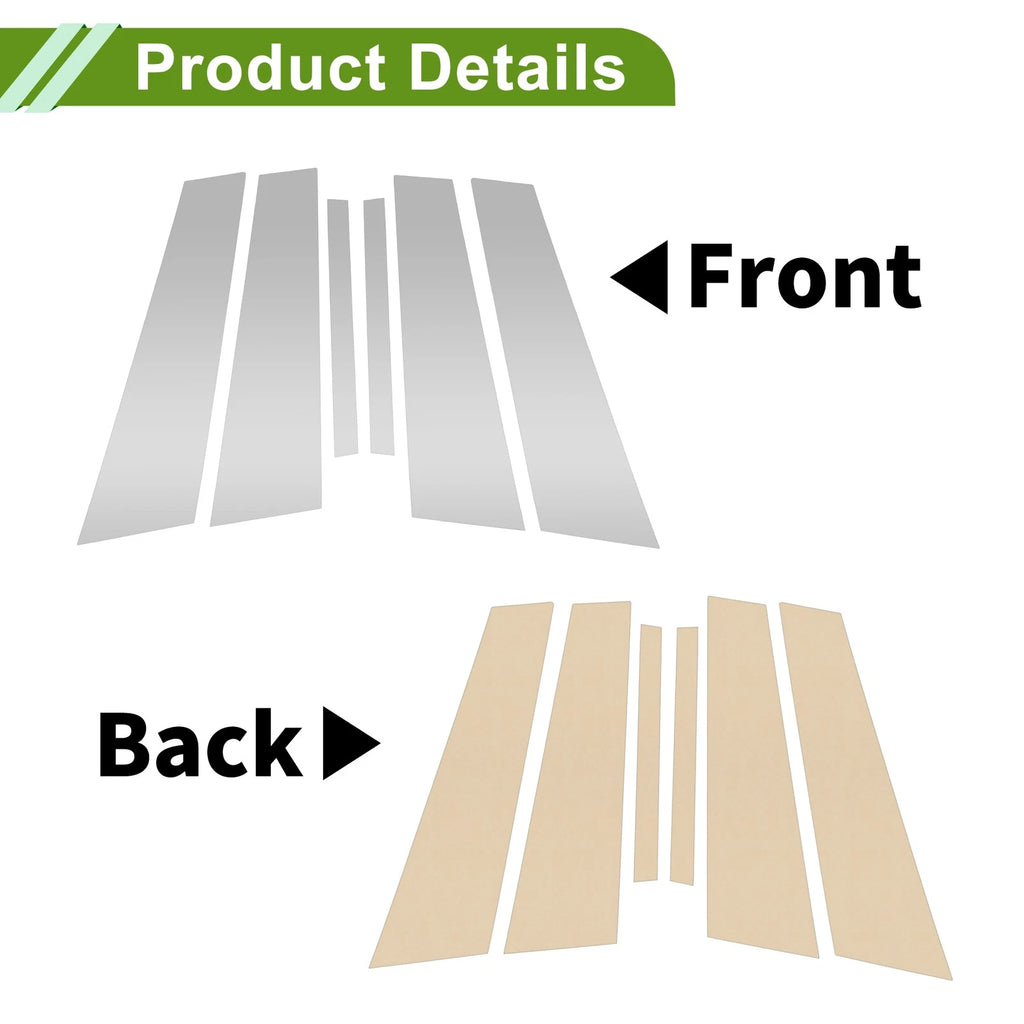 6 Pcs Door Pillar Window Trim Replacement for BMW 1-Series (2017–2021)