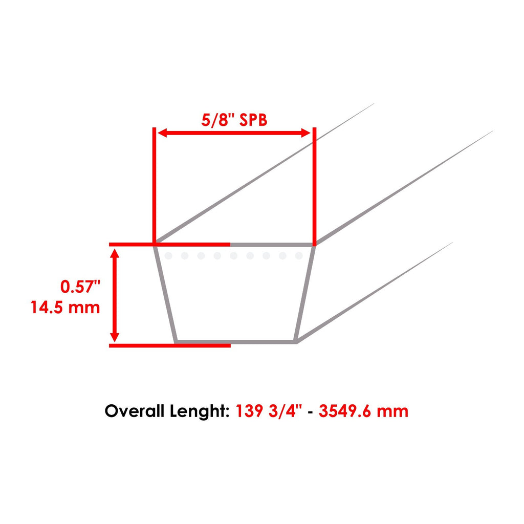 Deck Drive Belt Left for Simplicity Cobalt Cobalt 61 Inch (2018–2024)