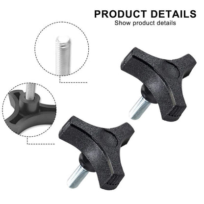 Black Plastic Knob Three Prong Handle 2 Inch Diameter with 51618 Thread Insert