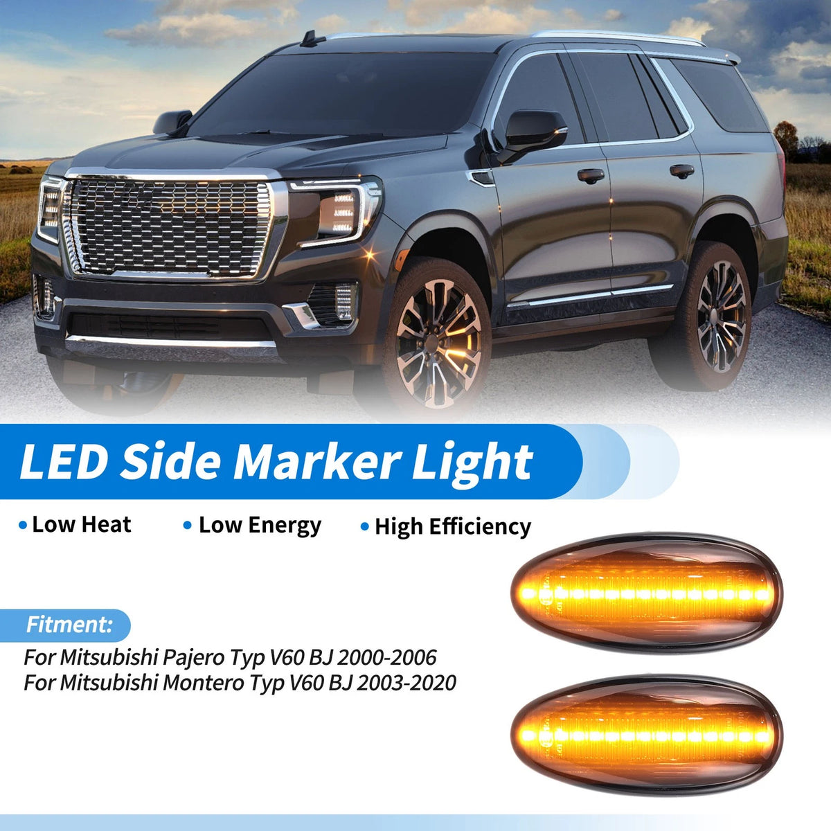 LED Side Fender Marker Light for Mitsubishi Pajero V60 (2006–2019)