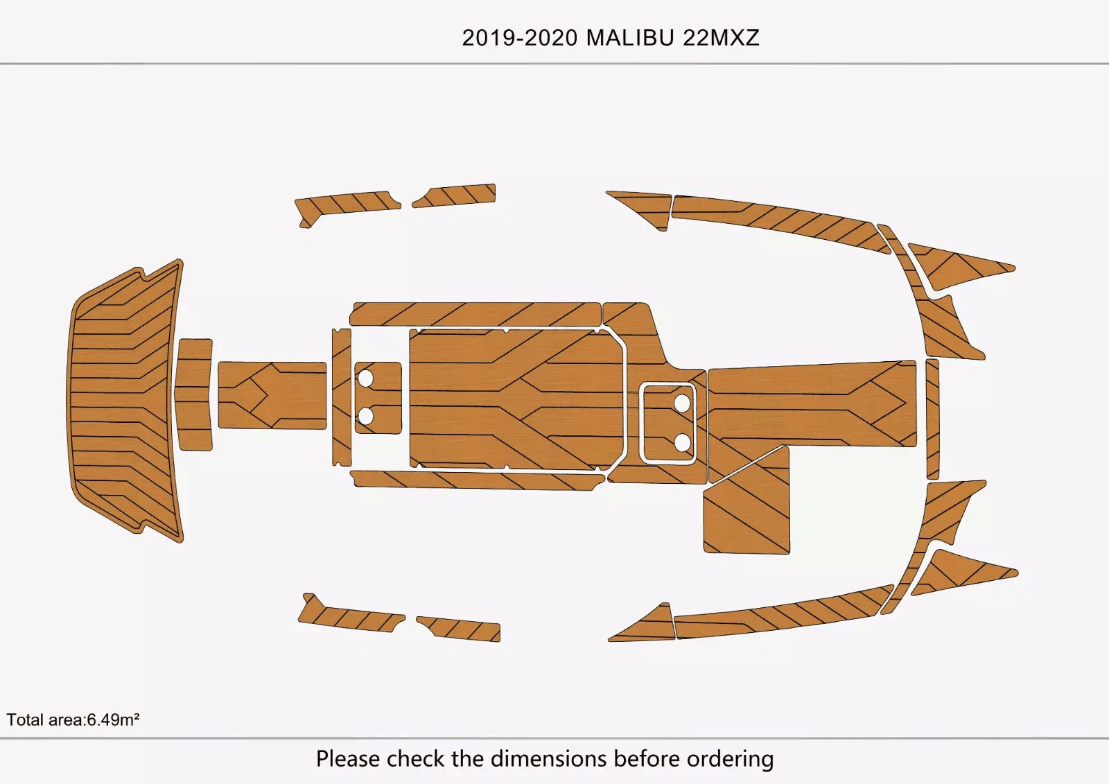 EVA Faux Teak Flooring Pads for Malibu 22 MXZ (2020)
