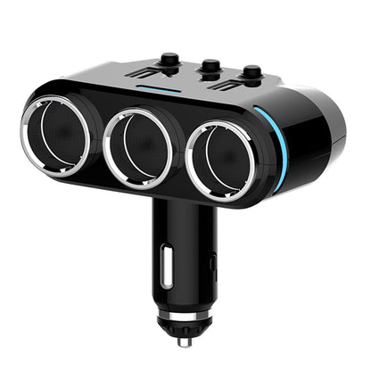 3-Way 12V Dual USB Car Charger Adapter for Universal Vehicles